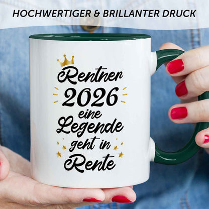 Bedruckte Tasse mit Spruch Rentner/Rentnerin