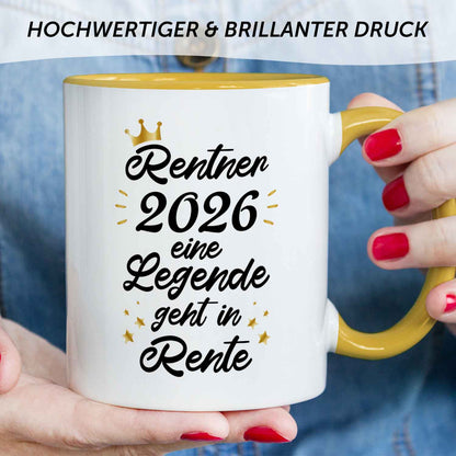 Bedruckte Tasse mit Spruch Rentner/Rentnerin