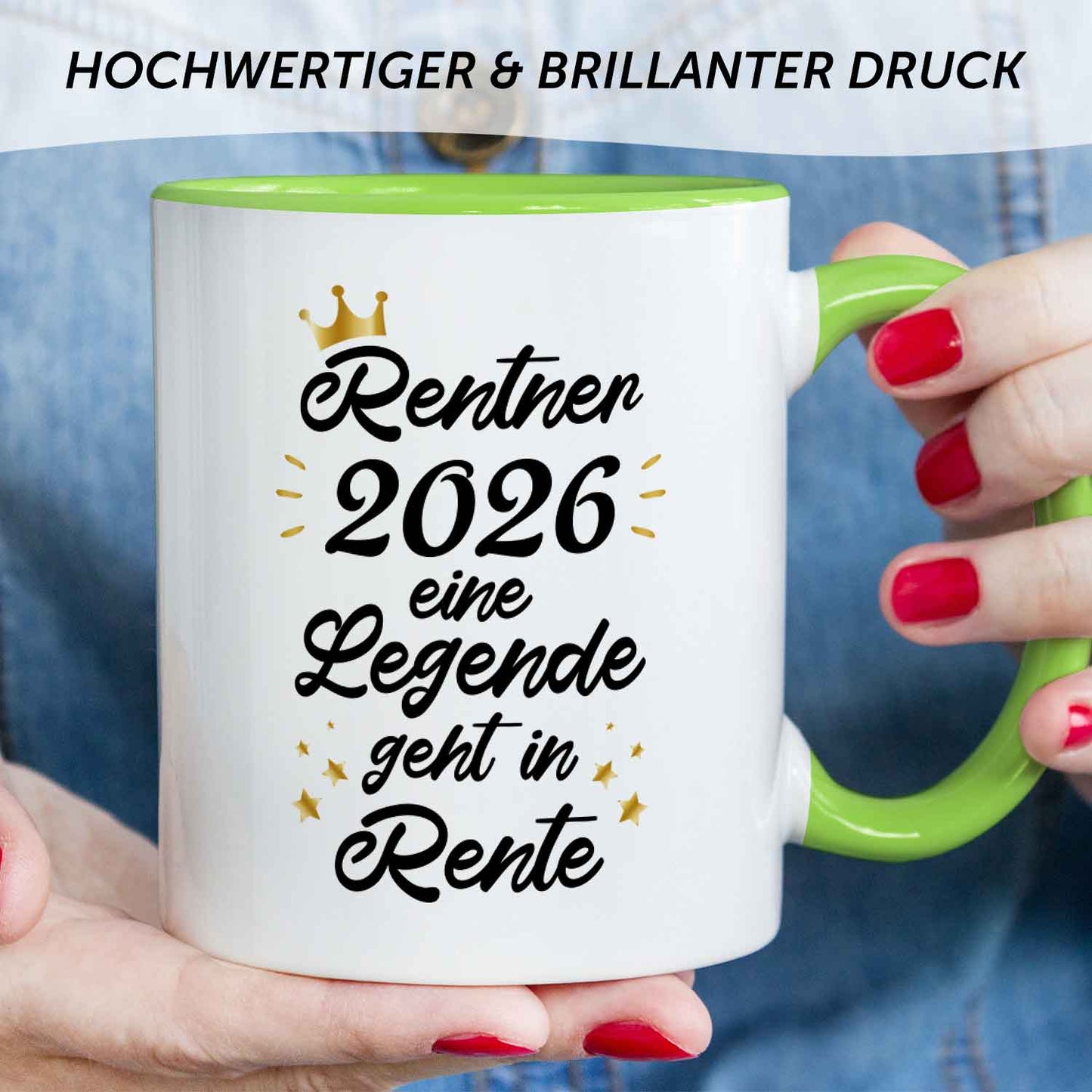 Bedruckte Tasse mit Spruch Rentner/Rentnerin