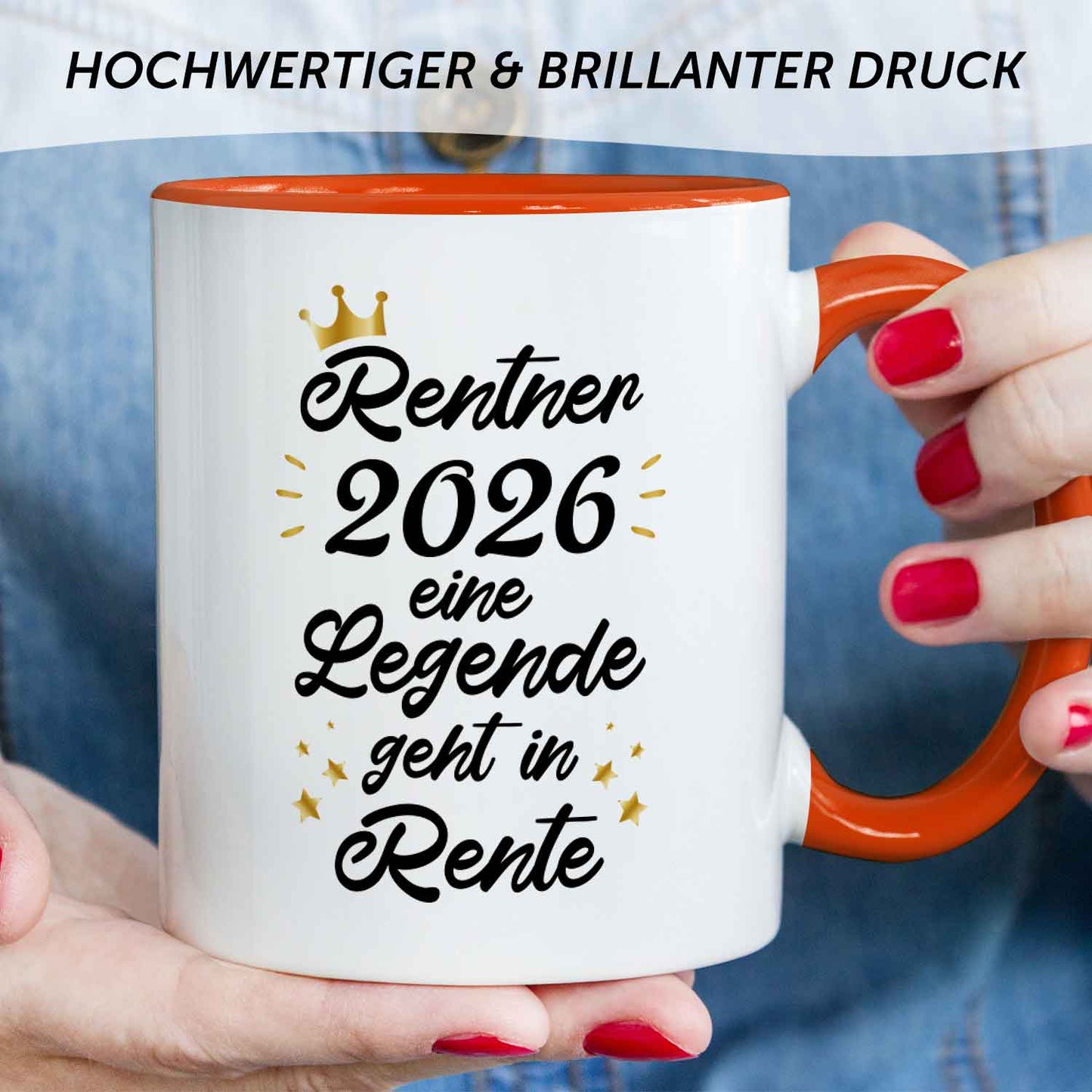 Bedruckte Tasse mit Spruch Rentner/Rentnerin