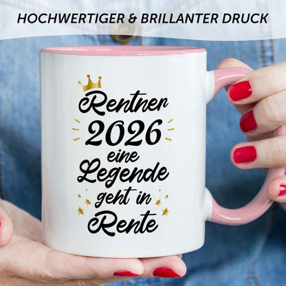 Bedruckte Tasse mit Spruch Rentner/Rentnerin
