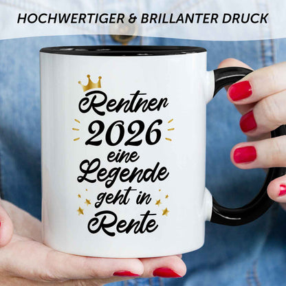 Bedruckte Tasse mit Spruch Rentner/Rentnerin