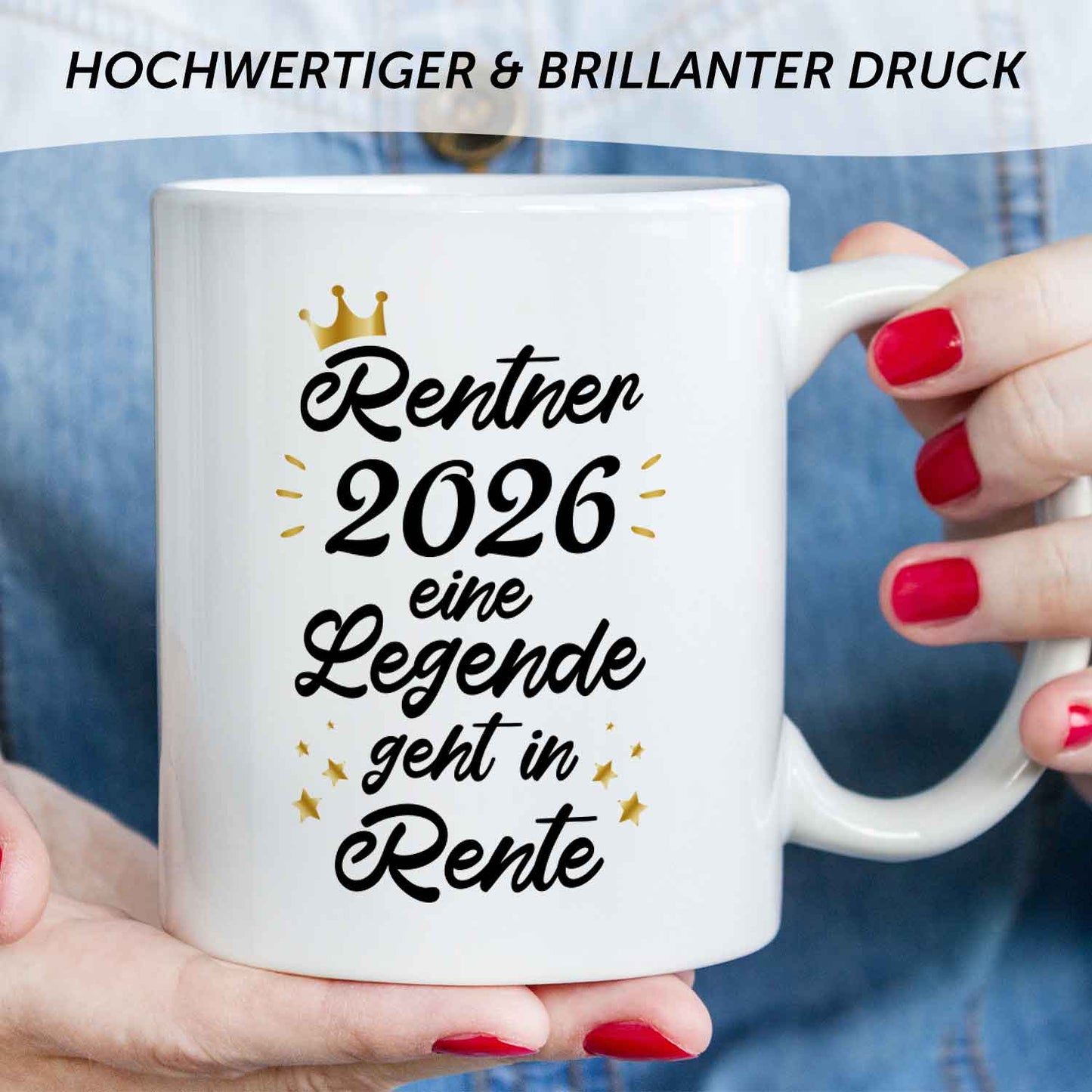 Bedruckte Tasse mit Spruch Rentner/Rentnerin