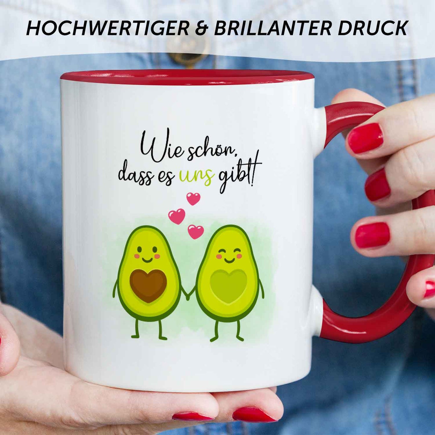 Bedruckte Tasse mit Spruch - Avocado Love