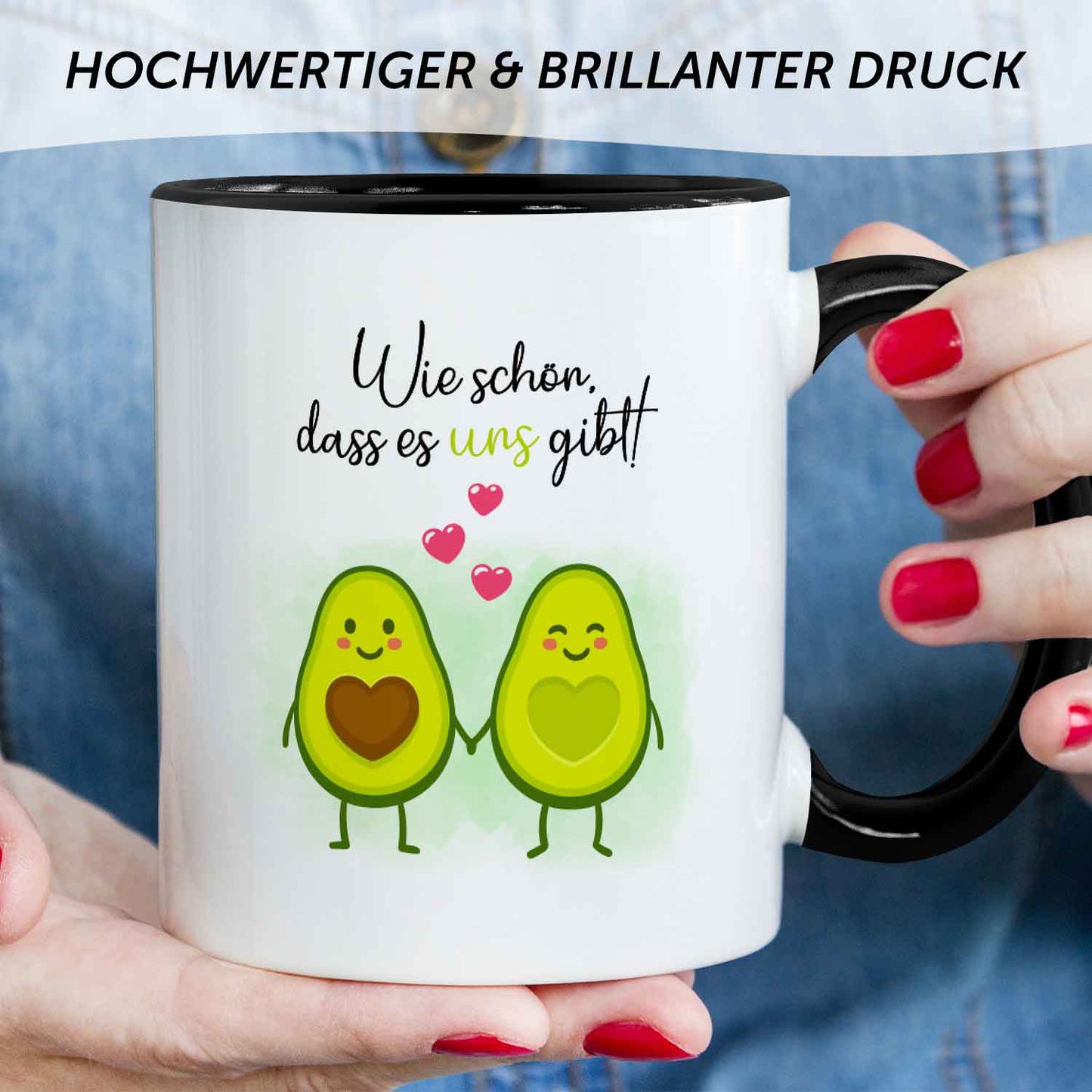 Bedruckte Tasse mit Spruch - Avocado Love