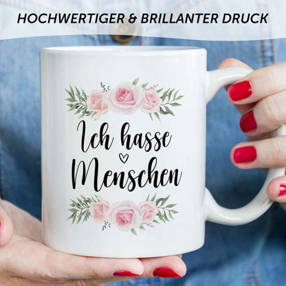 Bedruckte Tasse Ich hasse Menschen
