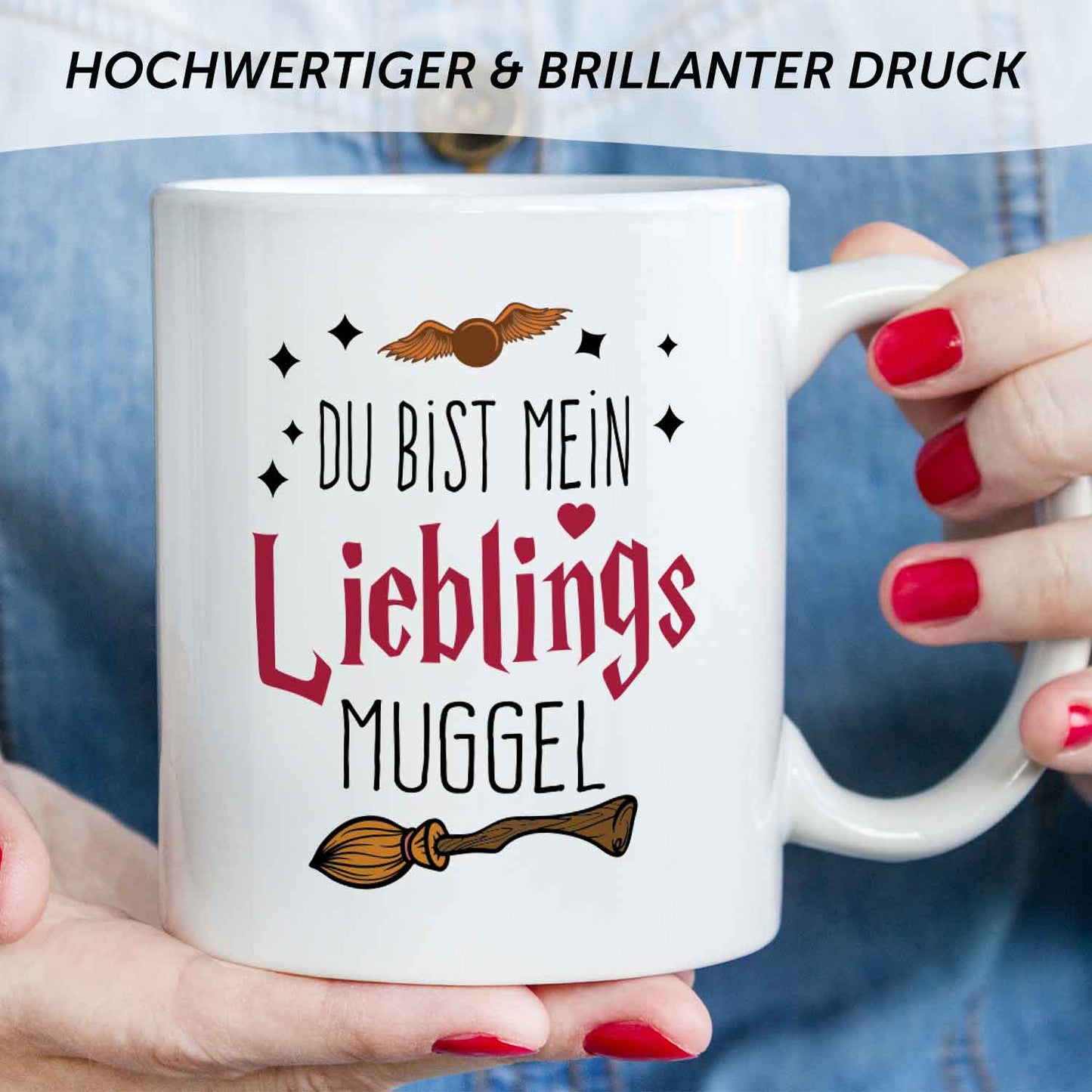 Bedruckte Tasse mit Spruch - Du bist mein Lieblingsmuggel