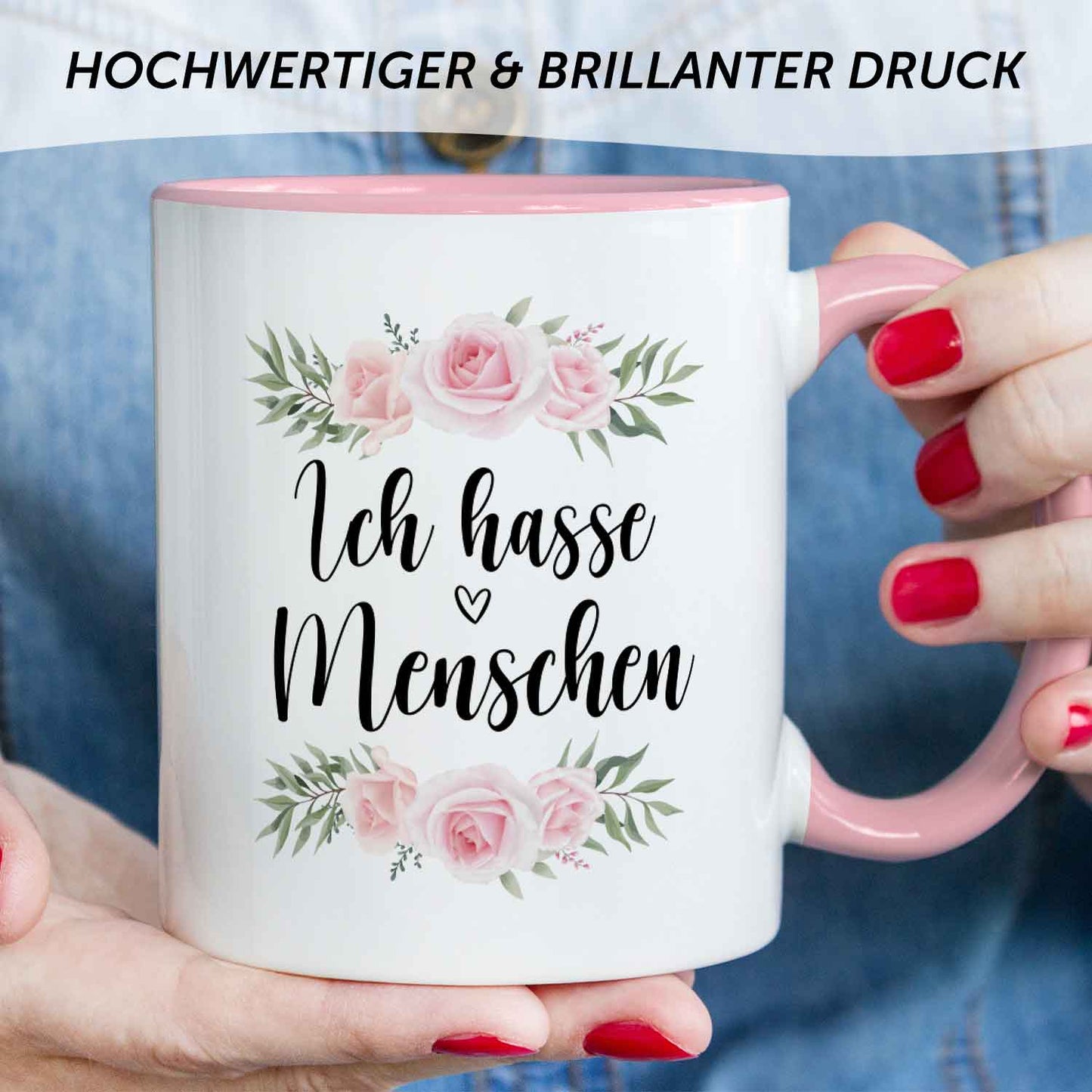 Bedruckte Tasse Ich hasse Menschen