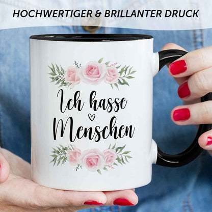 Bedruckte Tasse Ich hasse Menschen