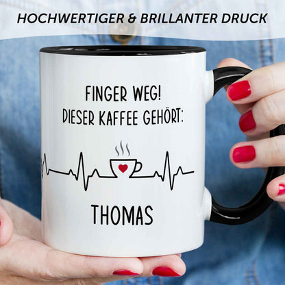 Bedruckte Tasse mit Spruch - Finger Weg!