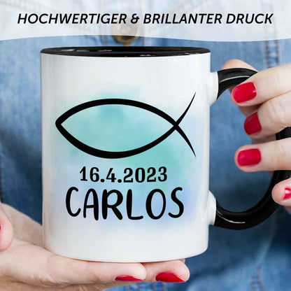 Bedruckte Tasse - zur Konfirmation mit Name & Datum