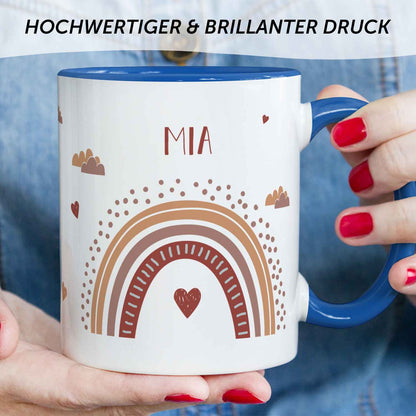Bedruckte Tasse - Regenbogen - Personalisiert mit Namen - Für Mädchen und Jungen