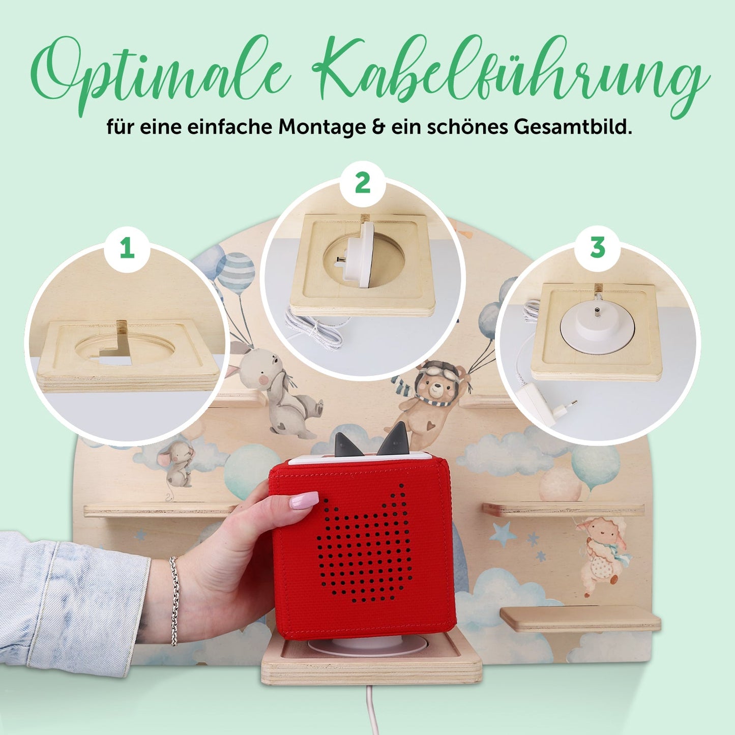 Toniebox Regal für Kinderzimmer - Ballon - Personalisiert mit Namen