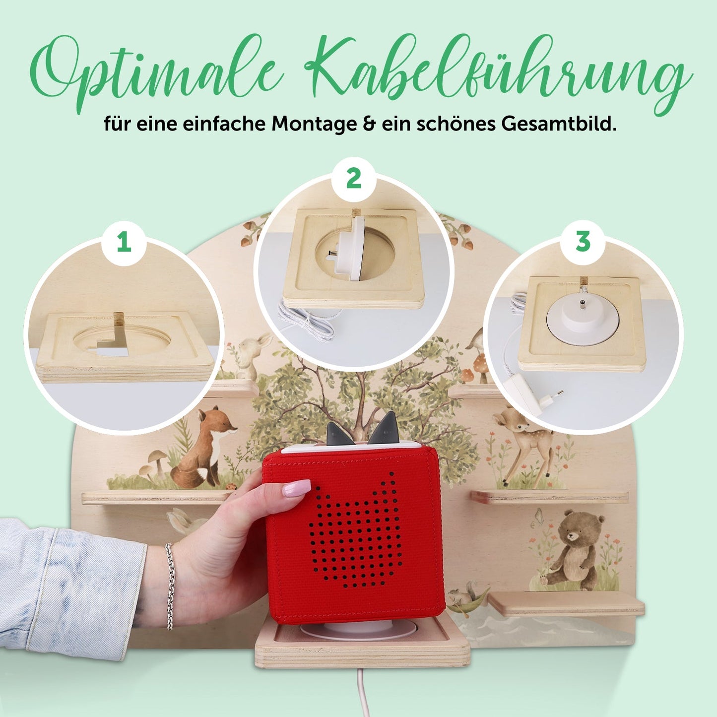 Toniebox Regal für Kinderzimmer - Waldtiere - Personalisiert mit Namen