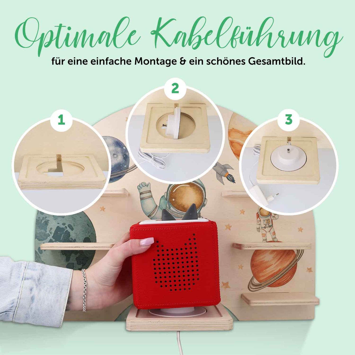 Toniebox Regal für Kinderzimmer - Astronaut - Personalisiert mit Namen