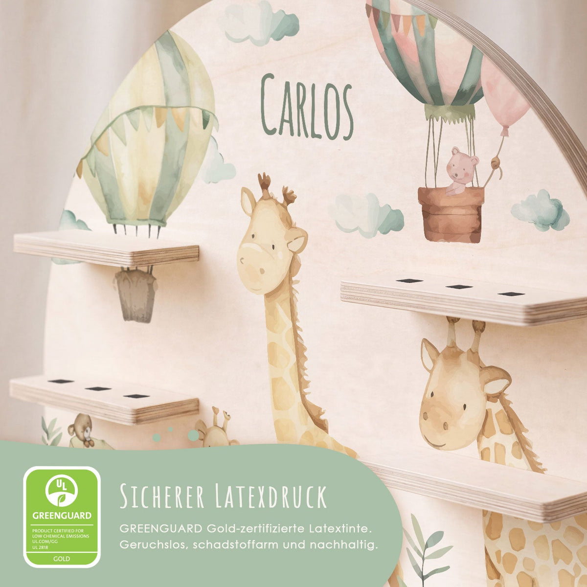 Toniebox Regal für Kinderzimmer - Giraffe - Personalisiert mit Namen