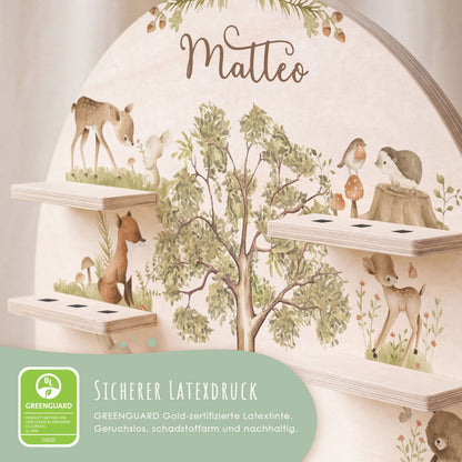 Toniebox Regal für Kinderzimmer - Waldtiere - Personalisiert mit Namen