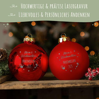 Gravierte Weihnachtskugel - Mein erstes Weihnachten