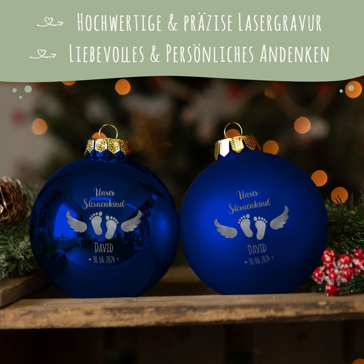 Gravierte Weihnachtskugel - Sternenkind