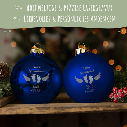 Gravierte Weihnachtskugel - Sternenkind