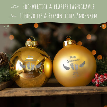 Gravierte Weihnachtskugel - Sternenkind