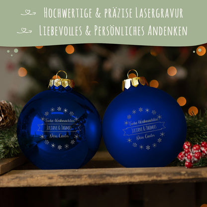Gravierte Weihnachtskugel mit Wunschtext
