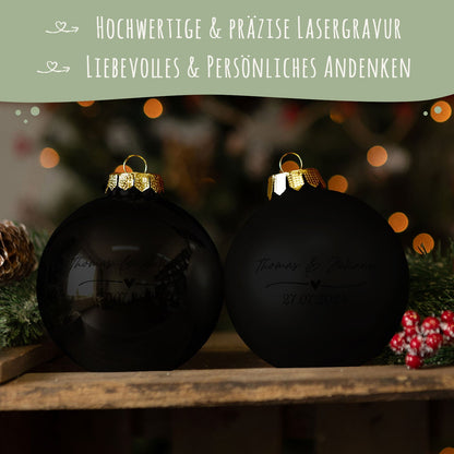 Gravierte Weihnachtskugel - Wedding Love