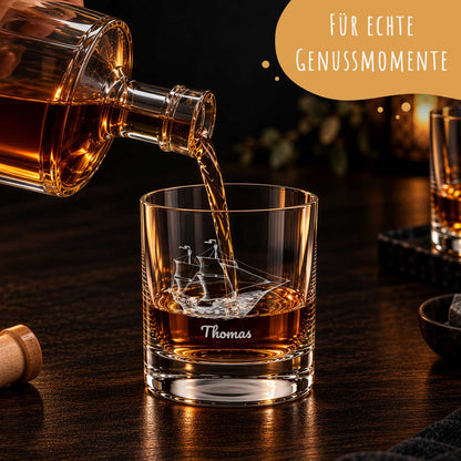 Leonardo Whiskyglas mit Gravur "Segelboot"