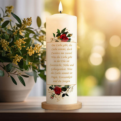 Große Kerze "Goldene Hochzeit" - Hochzeitskerze mit Namen, Datum & Wunschtext