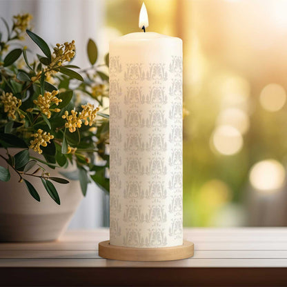 Große Kerze "Rosenkranz" - Trauerkerze mit Namen, Datum & Wunschtext