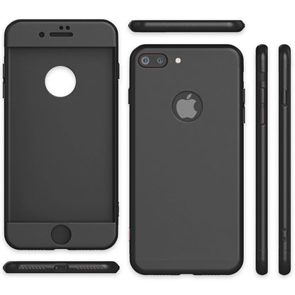 NALIA 360 Grad Handyhülle kompatibel mit iPhone 7 Plus, Full-Cover & Glas vorne hinten Hülle Doppel-Schutz Dünn Ganzkörper Hard-Case Etui Handy-Tasche Bumper & Displayschutz