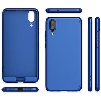 NALIA Rundum Handyhülle kompatibel mit Huawei P20, Cover 360° Grad Hülle Full-Body Doppel-Schutz mit Displayschutzglas, Slim Bumper Hard-Case 2 in 1 Etui, Rückseite & Rahmen