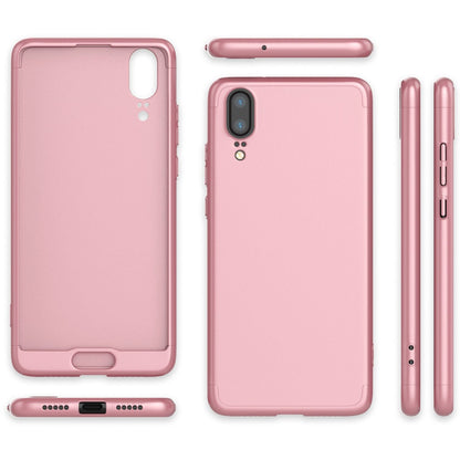NALIA Rundum Handyhülle kompatibel mit Huawei P20, Cover 360° Grad Hülle Full-Body Doppel-Schutz mit Displayschutzglas, Slim Bumper Hard-Case 2 in 1 Etui, Rückseite & Rahmen