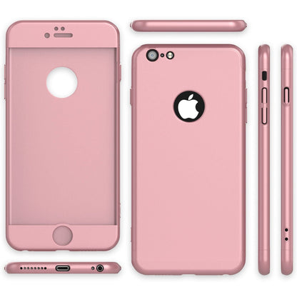 NALIA 360 Grad Handyhülle kompatibel mit iPhone 6 Plus, Full-Cover & Glas vorne hinten Hülle Doppel-Schutz Dünn Ganzkörper Hard-Case Etui Handy-Tasche Bumper & Displayschutz