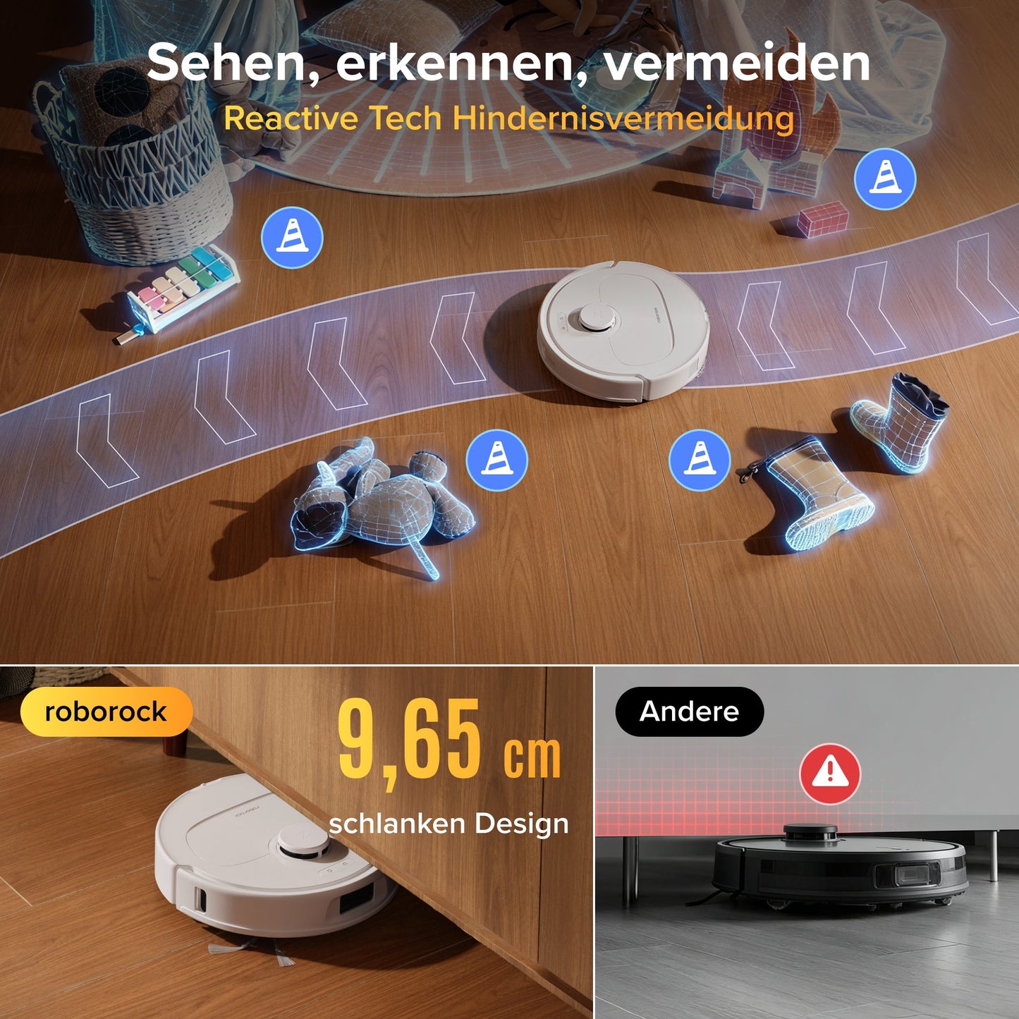 Roborock Qrevo S Pro Saug- und Wischroboter – Saugkraft von 18.500 Pa und Multifunktions-Dockingstation