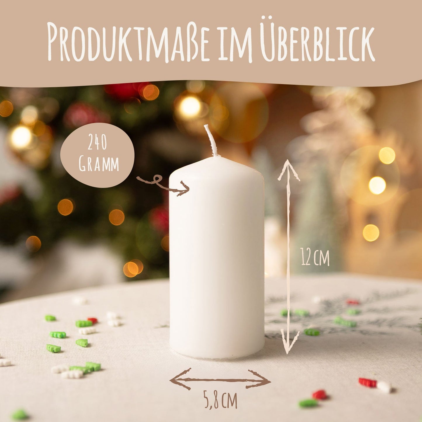 Kleine Kerzen "Advent Weihnachtsmotive" - Adventskerzen im 4er Set