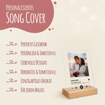 Personalisiertes Song Cover auf Acrylglas - Geschenk mit eigenem Foto im Musik Cover Design