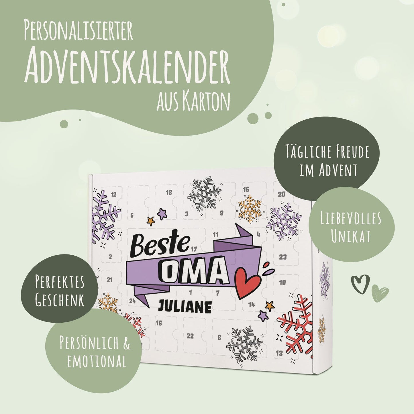 Personalisierter DIY Adventskalender mit Beste/Bester Design zum selbst Befüllen