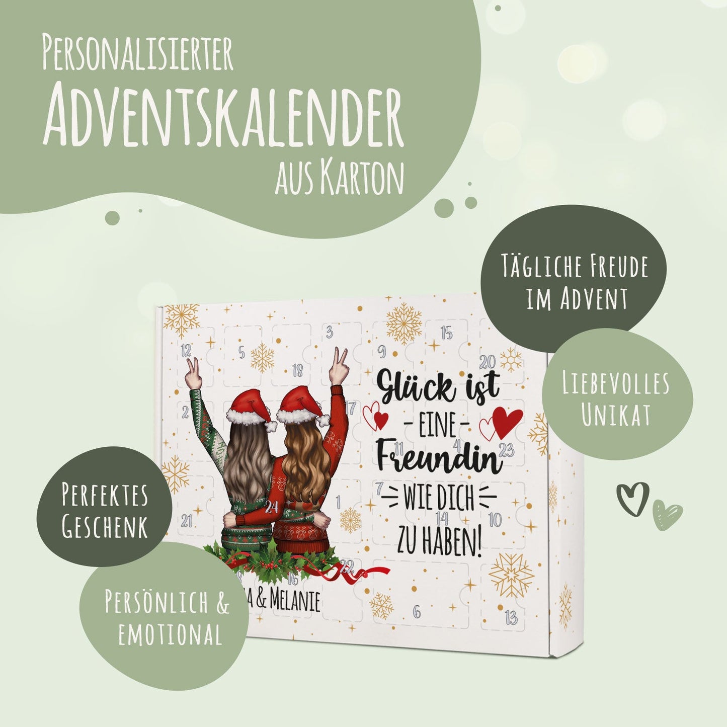 Personalisierter DIY Adventskalender - Konfigurator Freundinnen zum selbst Befüllen