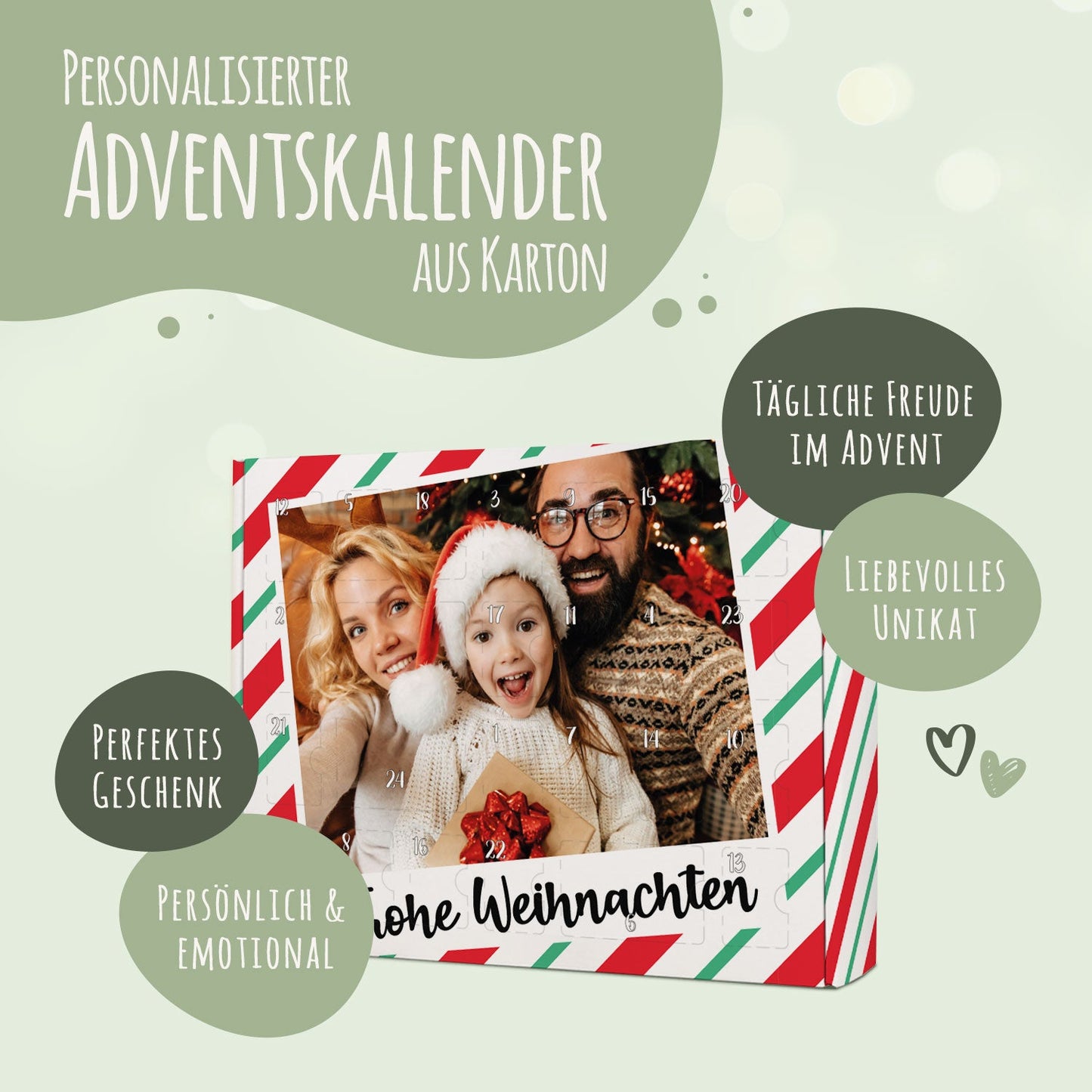 Personalisierter DIY Adventskalender mit Retro Foto Design zum selbst Befüllen