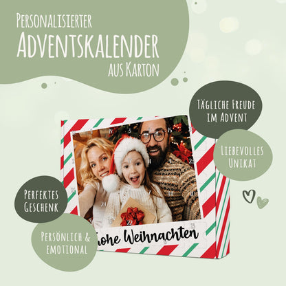 Personalisierter DIY Adventskalender mit Retro Foto Design zum selbst Befüllen