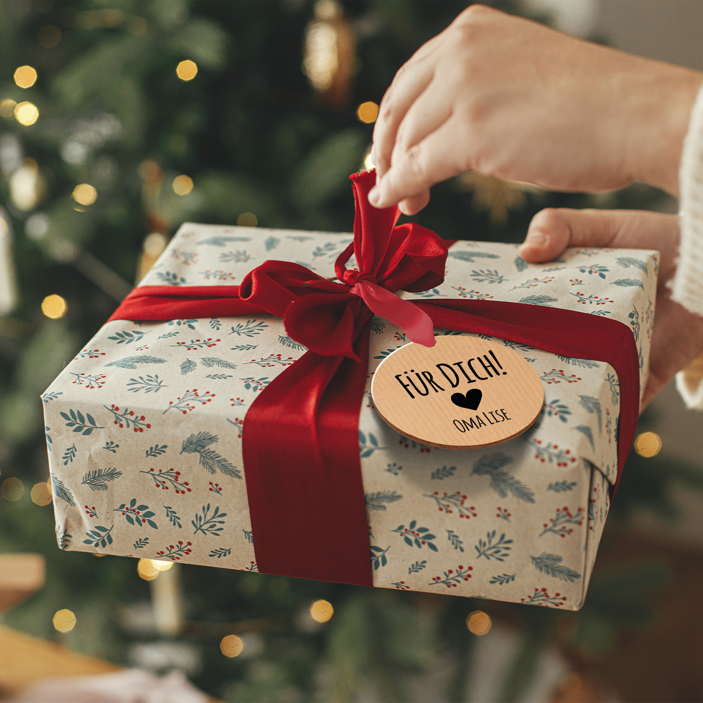 Geschenkanhänger aus Holz - Für dich - Personalisiert mit Namen