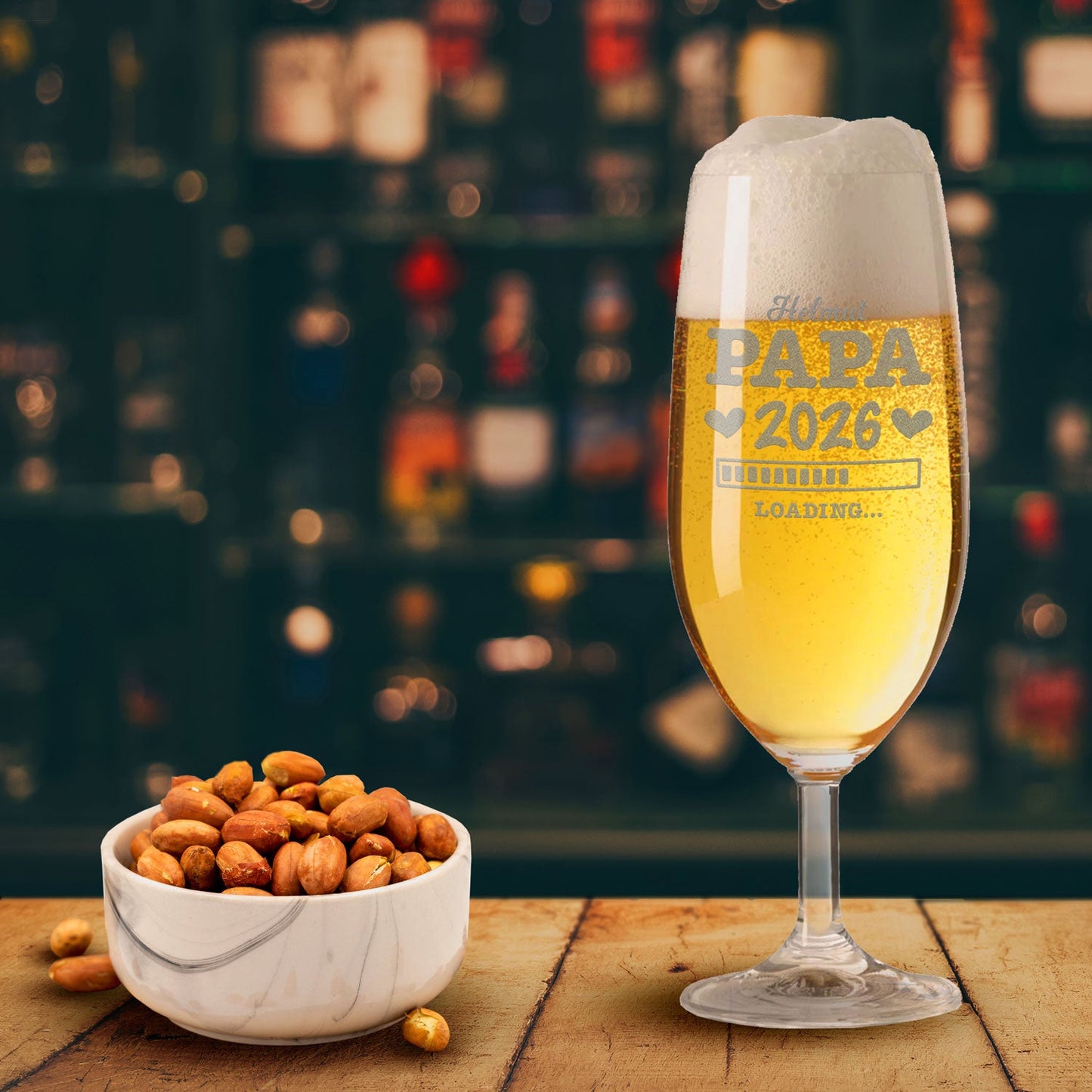 Leonardo Bierglas mit Gravur "Papa Loading" mit Namen