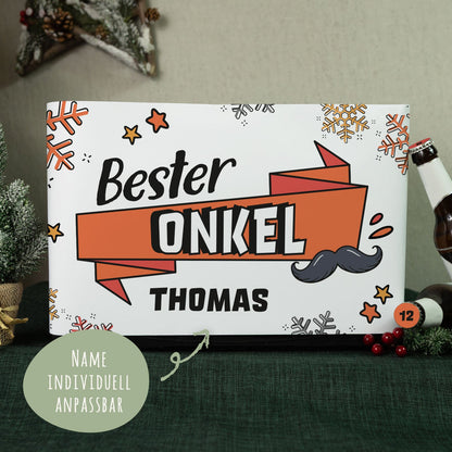 DIY Bierkasten Banderole mit 24 Deckelaufklebern - Bester Onkel
