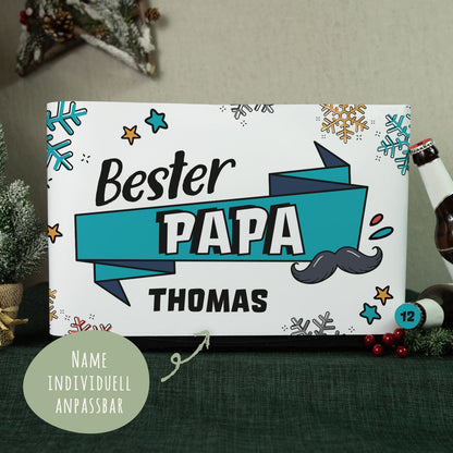 DIY Bierkasten Banderole mit 24 Deckelaufklebern - Bester Papa