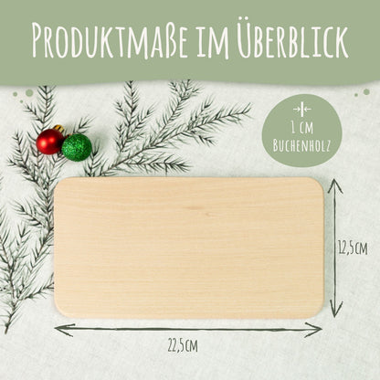 Frühstücksbrettchen zu Weihnachten - Festvorbereitung - personalisiert mit Name