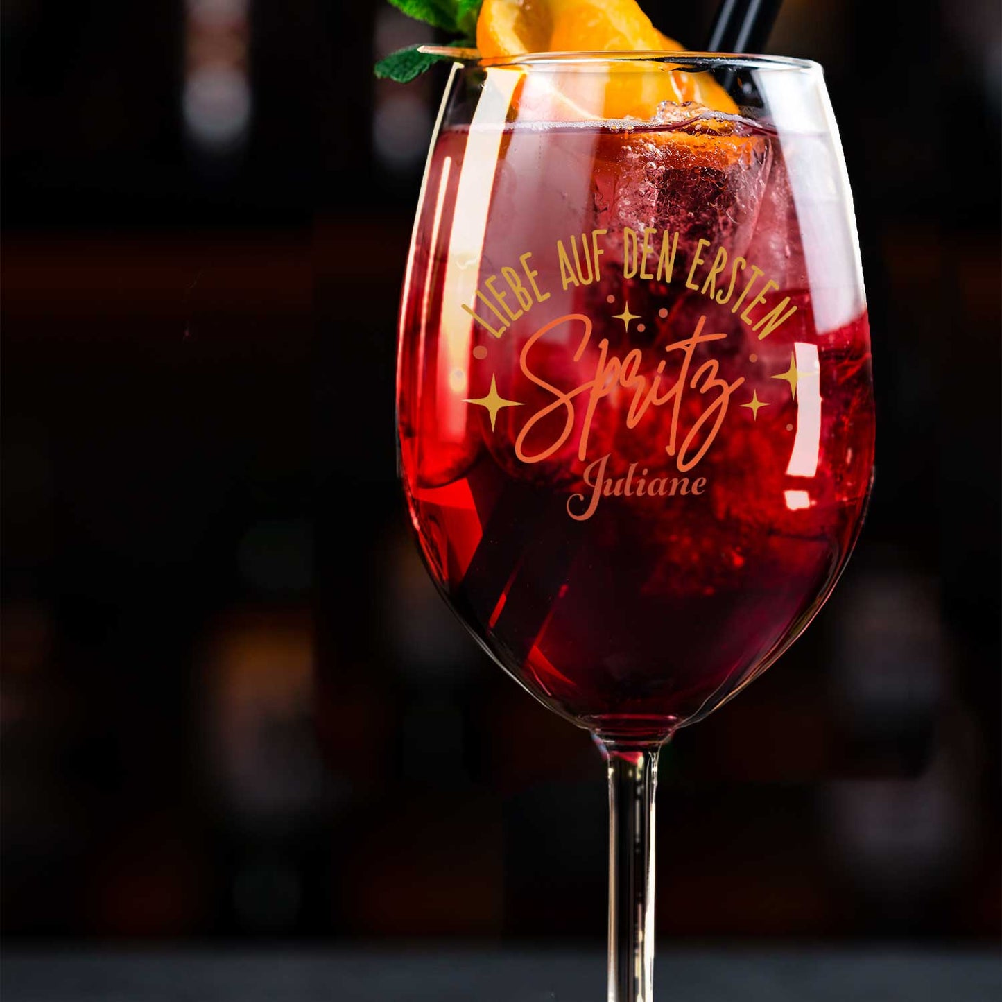 Leonardo Weinglas mit UV-Druck - "Liebe auf den ersten Spritz" mit Name