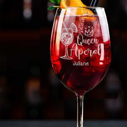 Leonardo Weinglas mit Gravur - "Queen Aperol" mit Namen