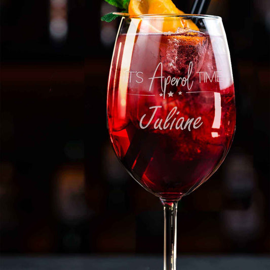 Leonardo Weinglas mit Gravur - "It's Aperol Time" mit Wunschname