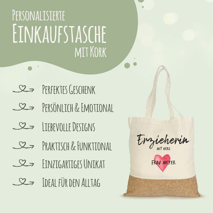 Einkaufstasche Kork - Mit Herz